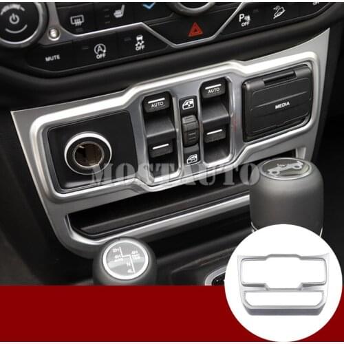 For Jeep Wrangler JL Inner Console Window Switch Button Cover Trim 2018-2019 1pcs Silver/Black/Red