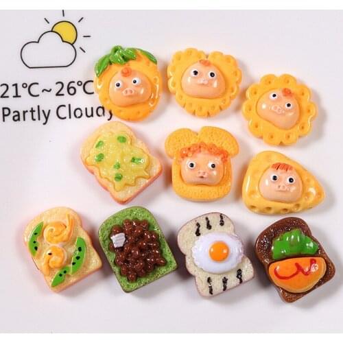 Funny Resin Charm Mini Food For 1/12 1/6 Dolls Dollhouse Decoration Accessories DIY Embellishments