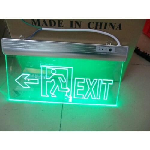 Customize pattern Buyer provides text Fire Emergency passage EXIT Acrylic carving LED lamp Fire indication Arrow Evacuation