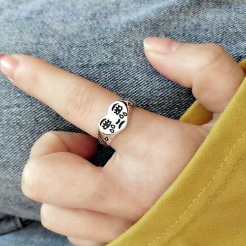 Creative Crying Face Tearful Expression Opening Adjustable Rings for Women Neutral Retro Fashion Jewelry New 2021
