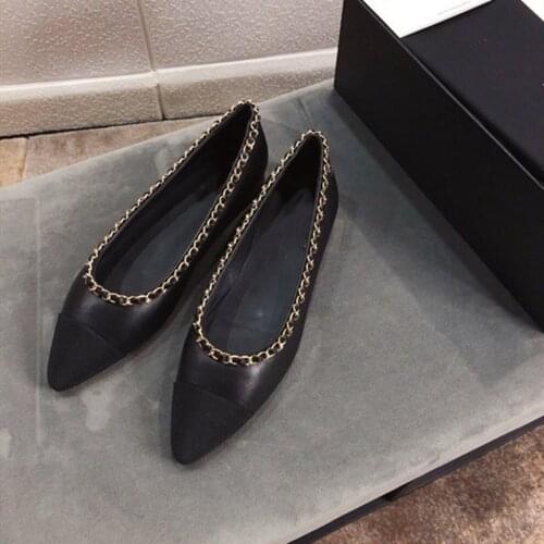 2021 New Spring Fashion Womens Shoes Luxury Brand Designer Flats Genuine Leather Shoes Hot Sell Ladies Wedding Flats