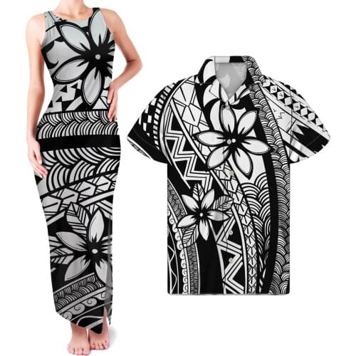 HYCOOL Polynesian Tribal Designer Women Long Sleeveless Bodycon Black Dress Unique Evening Dress Custom Elegant Long Dress Lady
