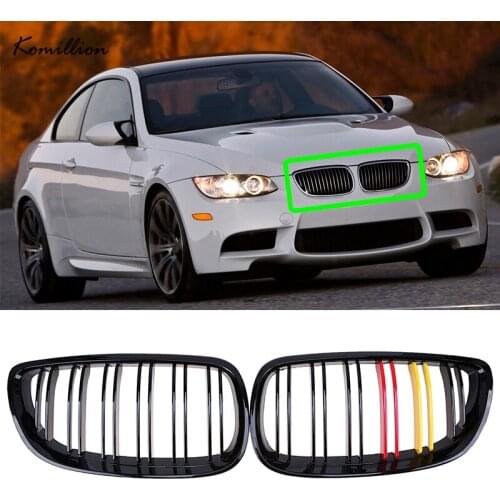 1 Pair Car Decoration Center Grille Racing Grills Gloss Black for BMW 3-Series E90 E92 E93 M3 2006-2013 Auto Replacement Parts