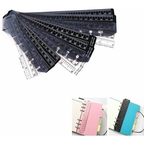 1pc A5/A6/A7 6 Holes Ruler For Binder Planner Notebooks Office School Index Ruler Bookmark Notebooks Accessories