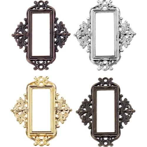 20Pcs Antique Carved Furniture Cabinet Medicine Drawer Label Pull Frame File Box Name Card Holder Notepad Photo Album DIY55*43mm