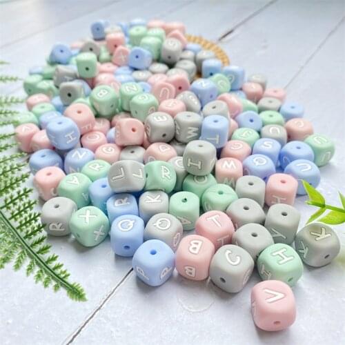 500pcs Silicone letters Beads Baby Teether Beads For Personalized Name DIY rodent Chewing Alphabet Beads