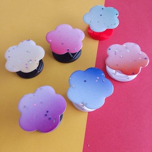 6 Pieces Colorful Flower Phone holder Flower Finger Phone Grips Foldable Finger sockets Cute Cellphone Grip for Most Smartphones