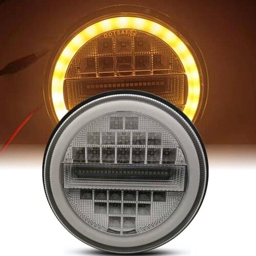 7 Inch LED Projector Motorcycle Headlight High/Low/DRL/Turn Signal Beam Headlamp