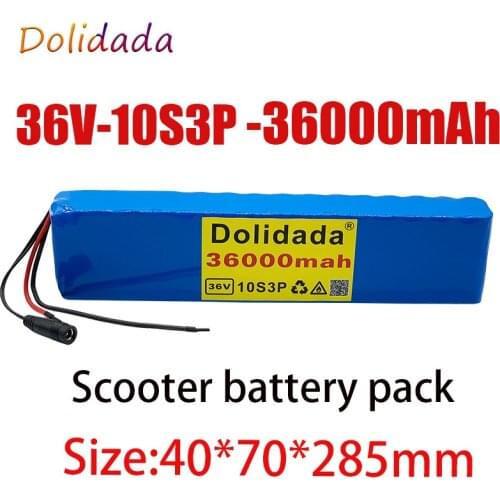 New10s3p 36V 36000mAh battery eBike battery pack 18650 lithium ion battery 500W high power large capacity 42V motorcycle scooter
