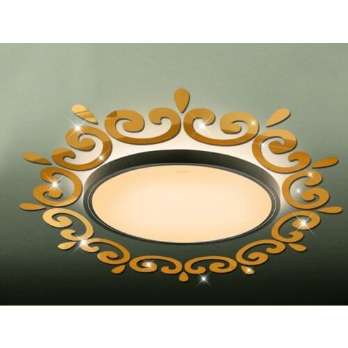 Acrylic Mirror Lighting Sticker Dining room bedroom corridor ceiling decorative mirror Self-adhesive wall stickers