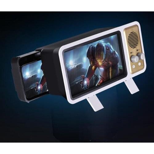 Wireless Bluetooth Speaker 3D Magnifier USB Direct Charge Stereo Eye Protection Video Player Magnifier 3 in 1 Amplifier Stand