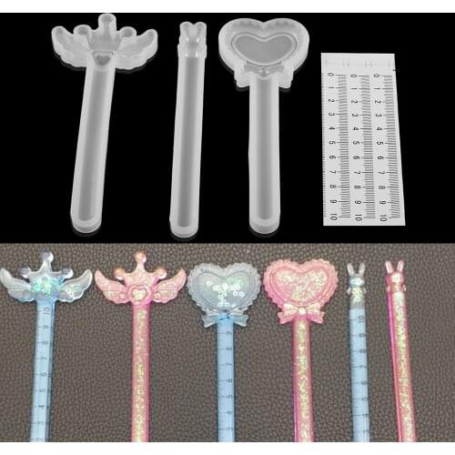 1pcs Crown Rabbit Wing Straight Ruler Silicone Mold For UV Epoxy Resin Casting Mould for DIY Craft Jewelry Handmade Accessories