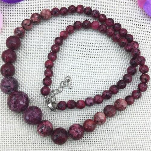 Hot Sale Charms 6-14mm Red Faceted Round Beads Stone Tower Chain Necklace for Women Choker New Fashion Jewelry 18inch B3138