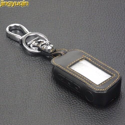 Jingyuqin 2 Color Leather Key Case Cover Key Bag For Starline A93/A63 LCD Two Way Car Remote 2-way A93 Car-styling 3 Buttons