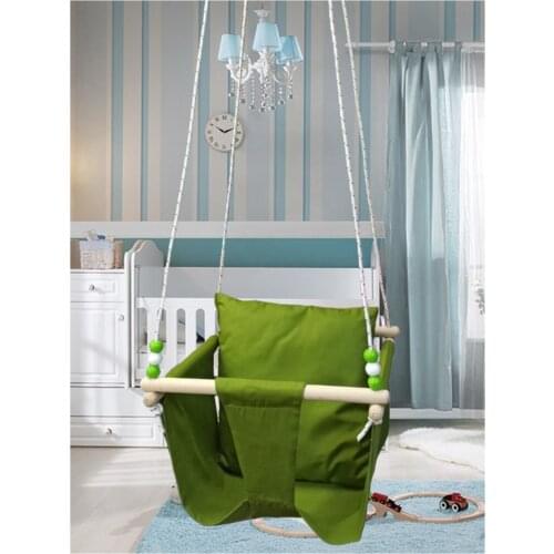 Wood Solid Color Baby Children Garden Swing Hammock Ceiling Home Swing Hammock Seat Picnic 100% Cotton Casual Swing Summery