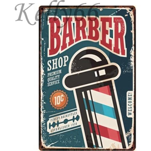 [ Kelly66 ] Barber shop Vintage Poster Decor Painting Wall Plaque Craft 20*30 CM Size Y-1062