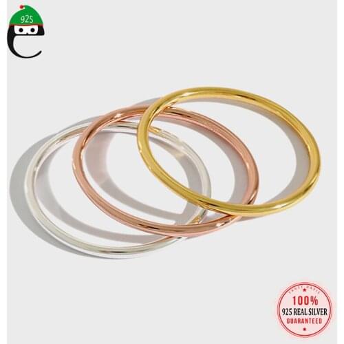 ElfoPlataSi Real 925 Sterling Silver Minimalist Fine Lines Finger Ring For Women Wedding Valentines Day Jewelry Gift DD221