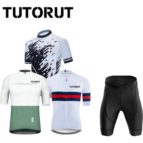Suit TUTORUT 2021 Team Cycling Jersey Set Men Summer Clothing Road Bike Shirts Bicycle Shorts MTB Wear