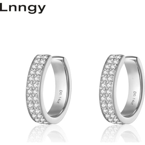 Lnngy 14K Gold Natural Diamond Clip Earrings 14K White Gold /Yellow Gold /Rose Gold Diamond Jewelry for Women Clip Earrings