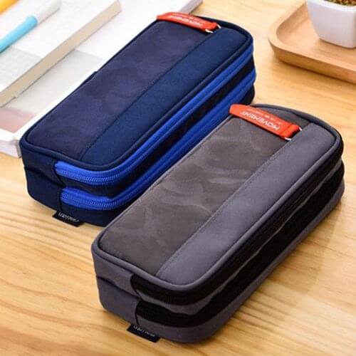 Multi-layer Zipper Pencil Bag Cases Large Capacity Pen Bag Pencil Case Pen Holder Student Pen Pencil Storage Pouch Bag Pen Case
