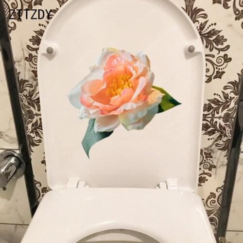 ZTTZDY 20*19.5CM Flowers Bedroon Wall Sticker Bathroom Toilet Seat Decal Home Decor T2-0627