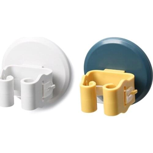Wall Mounted Mop Organizer Holder Brush Broom Hanger Storage Rack Self-adhesive Suction Hanging Pipe Hooks for Home