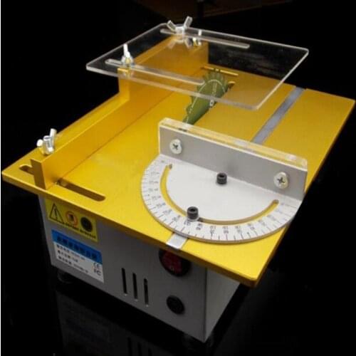 Mini Table Saw Handmade Woodworking Bench Saw DIY Hobby Model Cutting Tool 7000RPM with Power Adapter Saw Blade Tools DC12-24V