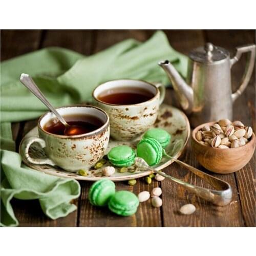 New 5D Diy Diamond Painting Still Life Coffee Dessert Cross Stitch Kits Mosaic Picture By Numbers Embroidery Wall StickerZP-3879