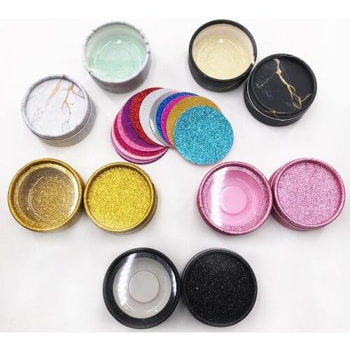 Wholesale 10pcs 3D 5D mink eyelashes false eyelash packaging box round box empty case