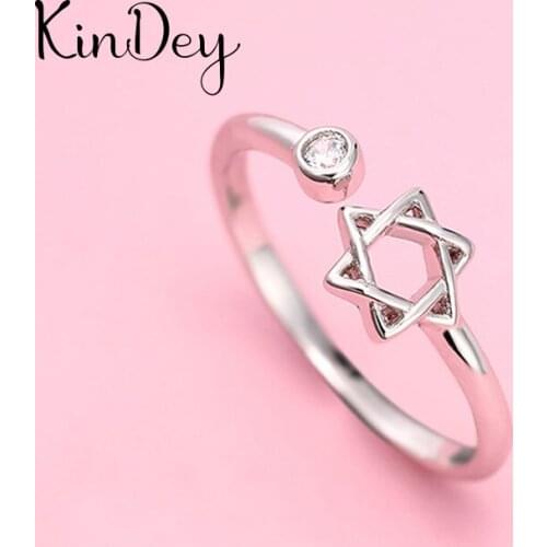 Boho Summer Beach Vacation Knuckle Star David Open Rings for Women Adjustable Finger Ring Charm Jewellery Wholesale Gifts