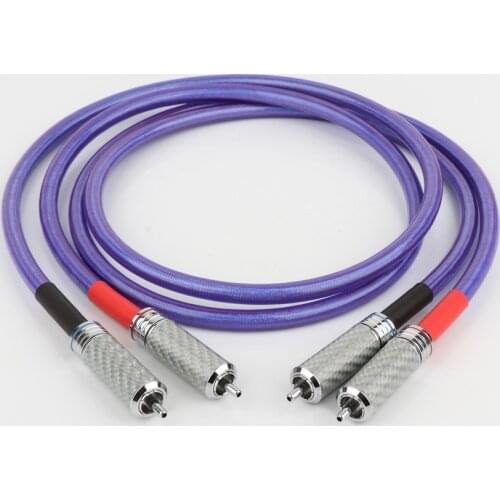 Preffair X40920 Van Den Hul V D H G5 Interconnect RCA Audio Cable with Carbon Fiber RCA Plug