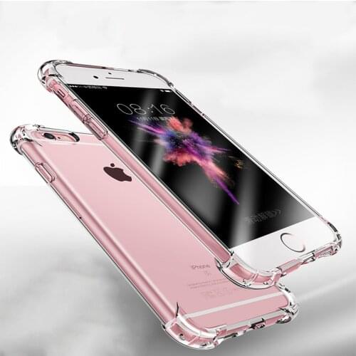 Anti-fall Clear Soft phone Case For iPhone 12 11 Pro XS Max X XR SE 2020 Shockproof Silicone Luxury Cover for iPhone 7 6 8 Plus