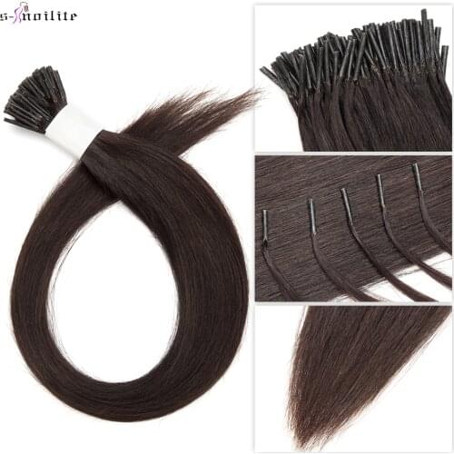 S-noilite 0.5g/s I tip Hair Extensions Human Hair Keratin Fusion 16inch-22inch Human Hair Pre Bonded Stick Straight Natural Hair