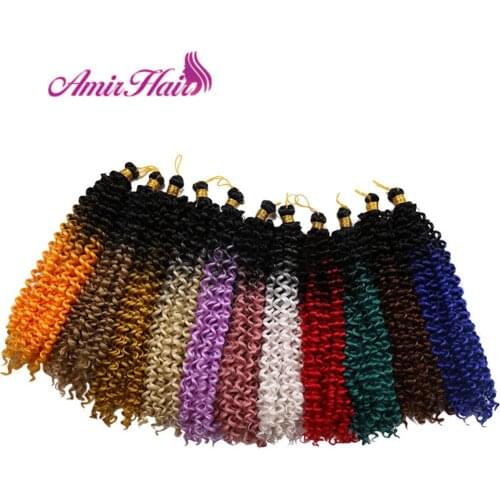 Amir Water Wave Ombre Synthetic Braids Hair Bulk Freetress Afro kinky Twist Crochet Bundles Braiding Hair Extensions For Woman