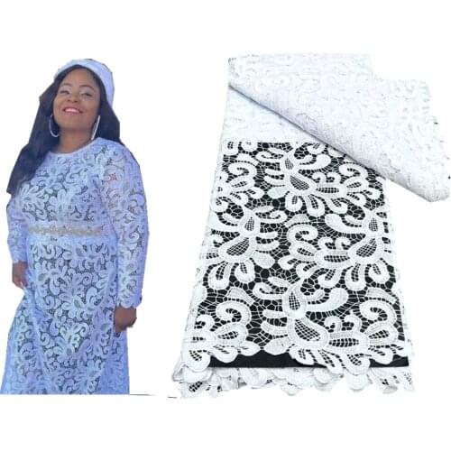 SJ Lace African Lace Fabric 2021 Embroidered Nigerian Lace Fabric High Quality French Guipure Cord Lace For Wedding Dress j5-39