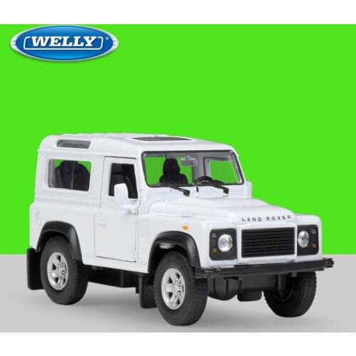 Welly 1:36 Diecast Defender SUV Sport Car White High Simulator Alloy Metal Model Car Pull Back Vehicle