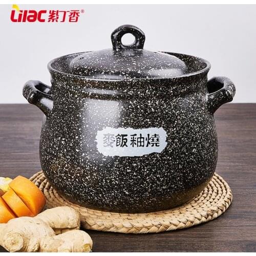 Heat resistant ceramic soup pot domestic wheat rice stone casserole open fire soup pot earth sand stew stone pot large capacity