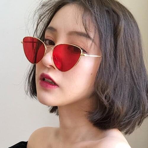 Sexy Small Vintage Cat Eye Sunglasses Women Vintage Red Black Sun Glasses Female Ladies Cateyes Sunglass 2021 Retro Glasses