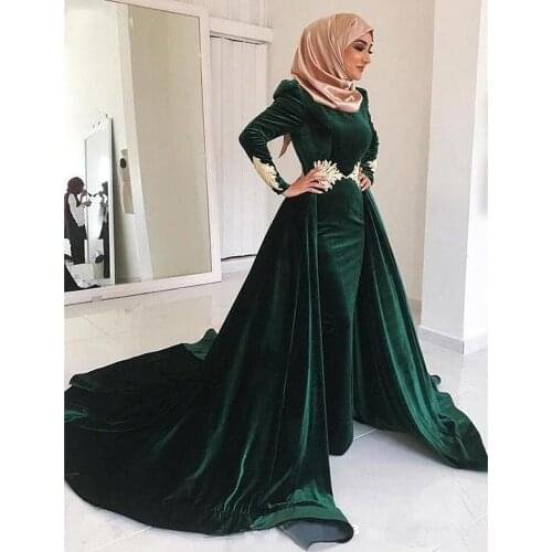 Платье Mermaid Evening Gown Vintage Formal dress Long Prom Dress Velour Party Gowns Robe De Soiree graduation robes فساتين الس
