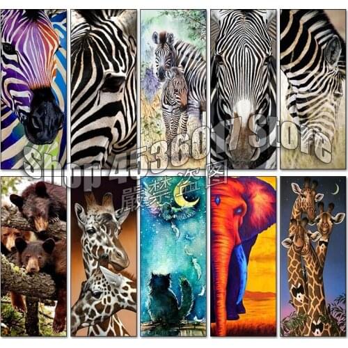 Animals 5d Diy Diamond Painting Cross Stitch Diamond Embroidery Mosaic Full Rhinestone Gift Zebra elephant giraffe Home Decor