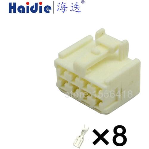 Free shipping 5sets 8pin automotive electric plastic hosing wiring cable female connector with termianls