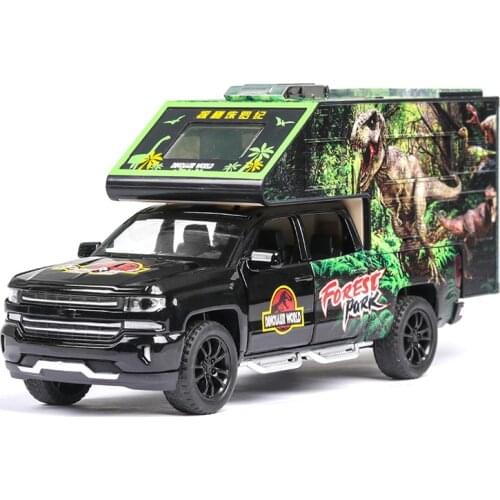 1:32 Scale Jurassic Dinosaurs Transport Truck Model World Diecasts Vehicle Toys Alloy Auto With Hot Pull Back Wheels kid Car Toy