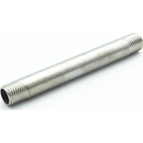 1/4" BSP Equal Male Thread Length 100mm 304 Stainless Steel Threaded Pipe Fitting Connector Coupler For Water Air