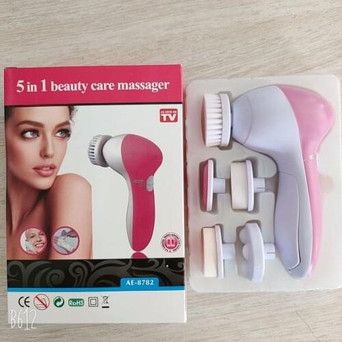 1set 5 In1 Electric Face Cleaner with Brushes Personal Care Acne Facial Massager Women Skin Soft Machine Beauty Tools