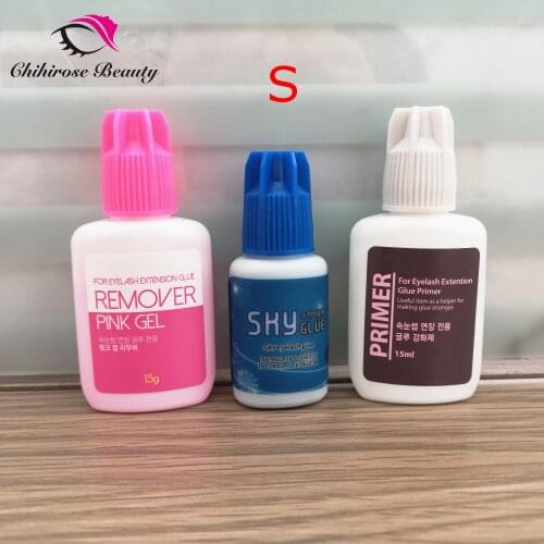 1 Set Sky S type Glue Lash Primer pink gel Remover for Eyelash Extensions Glue Fast Dry Long Time Korea Black False eyelash Glue