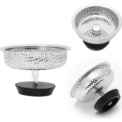 1Pc 304 Steel Kitchen Sink Strainer Stopper Bathroom Sink Plug Sink Waste Basin Wholesale Drain Quality B4B8