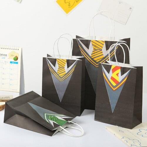10 Pcs/Lot DIY Multifunction Paper Bag With Handles Festival Wedding Packing Bag For Gentleman Graduation Ceremony