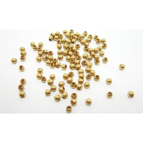 100pcs Brass beads 2mm round Brass spacer beads Large hole Raw brass findings - R075