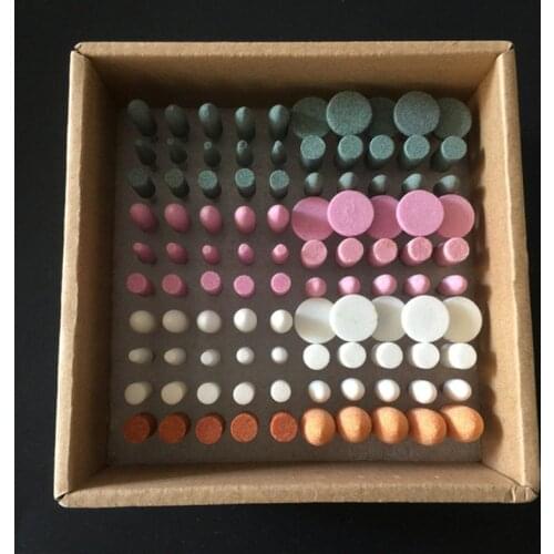 100 PCS Mixed Dental Lab Gravel Ceramic Thick Mounted Point Burs Polisher 2.35mm