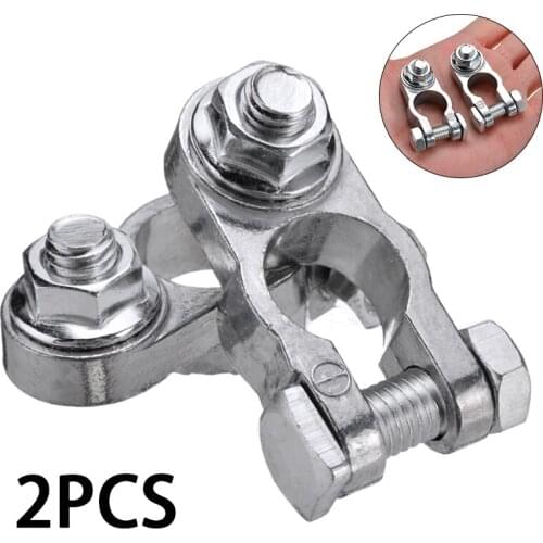 2Pcs Car Auto Truck Battery Terminal Connector Clamp Clips Negative Positive Zinc Alloy Material For Motorhome Boat
